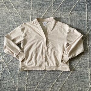 {Athleta} girls cream cardigan sweatshirt